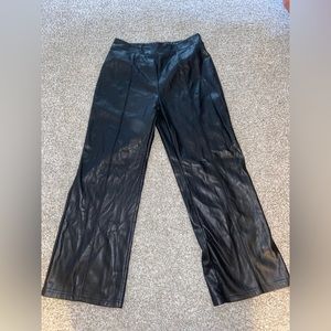 Black mock leather pants